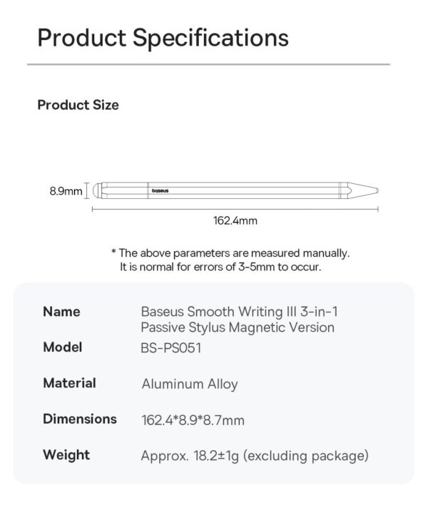 Bút Cảm Ứng Thụ Động Baseus Smooth Writing III 3 trong 1 cho Tablet, điện thoại - Ảnh 15