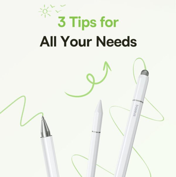 Bút Cảm Ứng Thụ Động Baseus Smooth Writing III 3 trong 1 cho Tablet, điện thoại - Ảnh 5
